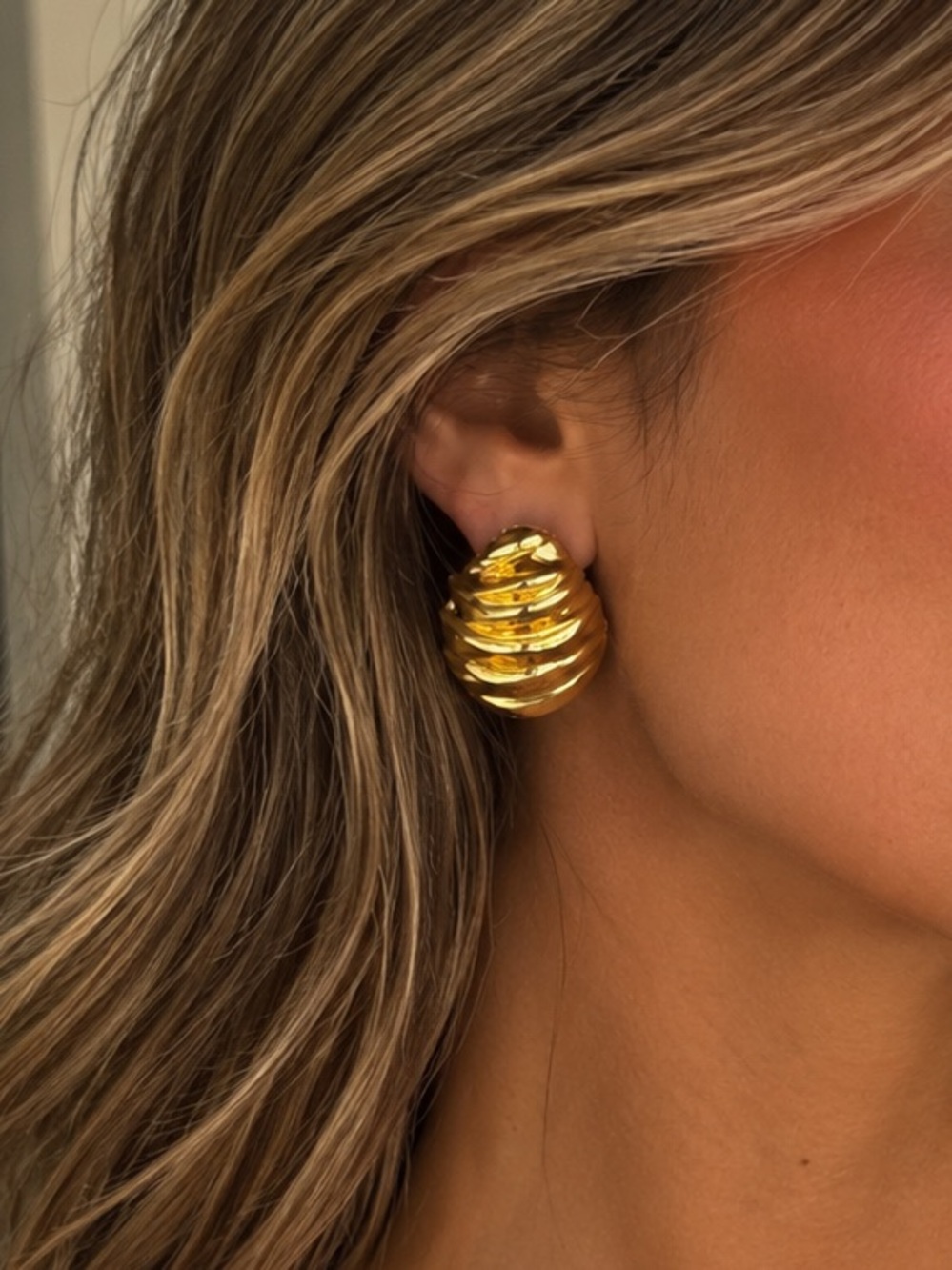 New mayamar 24kt Gold dipped Dome Earrings